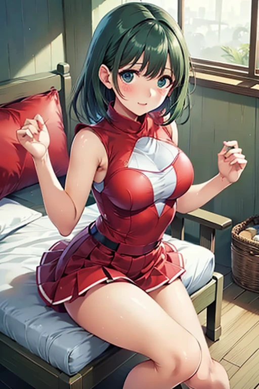 (top-quality、8K、32K、1girl in、Large breasts、perfect bodies、hyperdetailed face、Detailed lips、Thin Eyes、Torn dress、red blush、excited、The areol、in heat、sixteen years old、erectile nipple、look from down、Ultra Miniskirt、Torn costume、all-fours、Spread your legs、(No panties:1.2)、dynamicposes、Cameltoe、NSFW、pubick hair、(cum on :face1.2)