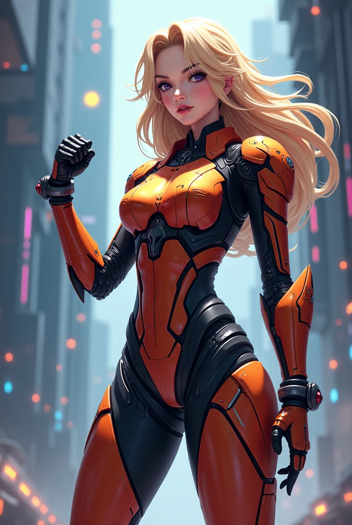 (best quality,8k:1.2,high resolution:1.2),ultra-detalhado,Realistic,retro science fiction female,static pose,long hair,rosto extremamente detalhados,long eyelashes,metalic queen borg armor over all sheer brown Collant de nylon Apertado,all light orange pantyhose, beige gloves,orange Glossy metalic accessories,Physically-based rendering,foco nítido,studio lighting