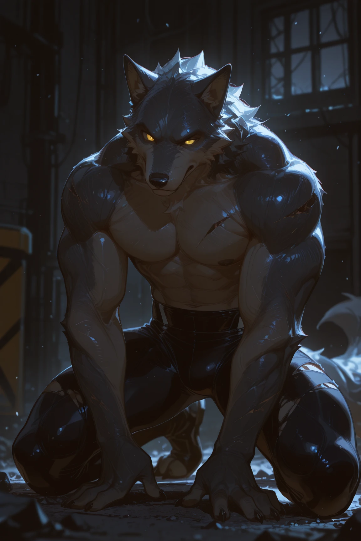 Muscular black jackal standing while posing seductively doing a photo shoot for the viewer showcasing their large veiny muscles while presenting their huge thick veiny black penis, penis focus+, Masterpiece, highly detailed image, highly detailed genitalia, 4k, 4k resolution, knotted penis, huge penis, black penis, veiny penis, thick penis, throbbing penis+, big testicles, by Truegrave9, by Virtyalfobo, by Chunie, by Clockhands, thick theighs+, huge testicles+, big penis, inviting, inviting viewer, penis sheath, solo, long tail, looking pleasured+, dominant male, looking at viewer, photo shoot, plain background, bedroom eyes+, seductive male, bubblebutt, quote "think you can handle this?", presenting, large muscles+, penis towards viewer, hand behind head, penis grab, looking down at viewer, black skin+, ebony skin+, sweat,