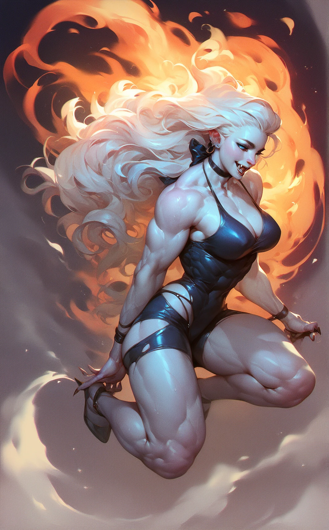 Shapely legs, wearing a bikini, beautiful legs, taken from below, ass flesh, panties that bite, visible buttocks, jellyfish, hair made up of pink snakes, reddish-yellow eyes, standing, full body photo, on the beach, surface of ultra-detailed sea, skull reflection in its eyes, Meiji era night background, expression of anger and hatred, female symbolism in the center, well-structured female body, masterpiece, high quality, realistic