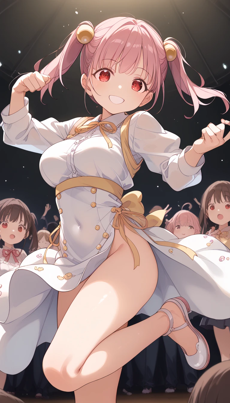 ((Tabletop, Highest quality, High resolution, Pixel perfect, 4K, nsfw)))、(((((Bukkake in the stomach、Surrounded by several men、Multiple cocks)))))、1 Girl, Beautiful woman、((short hair, Wavy Hair、Pink Hair)), ((Orange Eyes、Beautiful eyelashes, Realistic eyes)), ((Detailed face, blush:1.2)), ((Smooth texture:0.75, Realistic texture:0.65, Realistic:1.1, Anime CG Style))、((Small breasts、Swollen nipples、Thick thighs)), Perfect body、((Crouching、Spreading her legs))、((((:or、Embarrassing、surprised、blush))))、((Sweat))、Big Ass、(((Hands behind head、Armpits)))、((White Ao Dai、White Panties))、