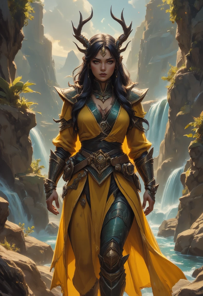 elegant snake priestess, serpentine features, mesmerizing golden eyes with slit pupils, delicate yet stern facial features, hidden venomous fangs, ebony serpent scales visible on her arms, hips, abdomen, regal yet practical robed attire, feline grace with an underlying tension, embodiment of ancient Stygian mysticism, magic and mystery, (best quality,4k,8k,highres,masterpiece:1.2),ultra-detailed,(realistic,photorealistic,photo-realistic:1.37), dark fantasy, cinematic lighting, dramatic colors, atmospheric, chiaroscuro
