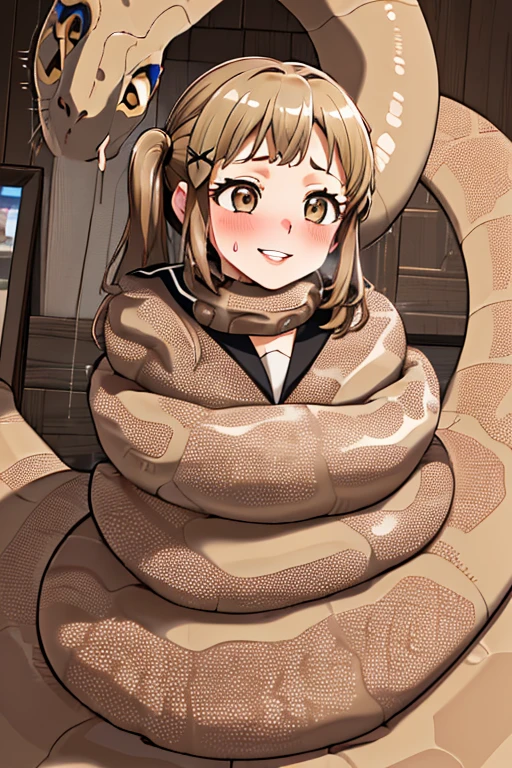 (blond hair, blue eye, Nude, nsfw, 1girl, solo, sweat, hair rings, slit pupils, huge breasts, masterpiece, best quality, ultra-detailed, beautiful detailed body, masterpiece, best quality, ultra-detailed, beautiful detailed body, gleam of a lamp))
(18years old, flat chest , Nude, nsfw, Basement crypt cellar, dark room, brick)
(Giant boa constrictor coils, Giant boa constrictor coiled up)
{{{masterpiece}}}, {{highly extreme detailed}}, solo, Focus on the flat chest lolil, anime, nsfw, Nude, tears, blush, cum in pussy, {orgasm}, {sweaty}, {{{Giant boa constrictor penis}}, {{Giant boa constrictor sex}}, object insertion, Basement crypt cellar, dark room, brick, ( large penis binding pussy), spread legs wet pussy, spread arms, interspecies, bestiality, vaginal, (Giant boa constrictor bestiality, Giant boa constrictor sex, Giant boa constrictor Rape, Giant boa constrictor Rape, passionate sex, Giant boa constrictor Coils, Passionate Squeeze)
(((Giant boa constrictor coils, Passionate squeeze, ))), excessive cum, (masterpiece, best quality), (16k), coiling, wrapped up, ((wrapped by Giant boa constrictor, Giant boa constrictor pit, Giant boa constrictor penetration, vaginal penetration, penetration, constricted, vaginal, Giant boa constrictor inside pussy, Giant boa constrictor in pussy, ) constricted, asphyxiation, (giant python tentacle, extreme, bulge), pussy penetration, cum in nipple, gigantic boobs, python tentacle, restrained, python pit, giant python sex, python all the way through, all the way through, extreme, tentacle python in pussy, tentacle giant python in mouth, giant python tentacle in anal, nsfw, best quality, ultra detailed, masterpiece, ((brilliant skin)), (extremely detailed skin), ahegao, orgasm face, tears, drunken eyes, hard orgasm, hard sex)), coils, fox ears, tail