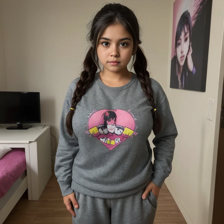 Una chomba escolar de egresados estilo y2k de color fucsia y negro