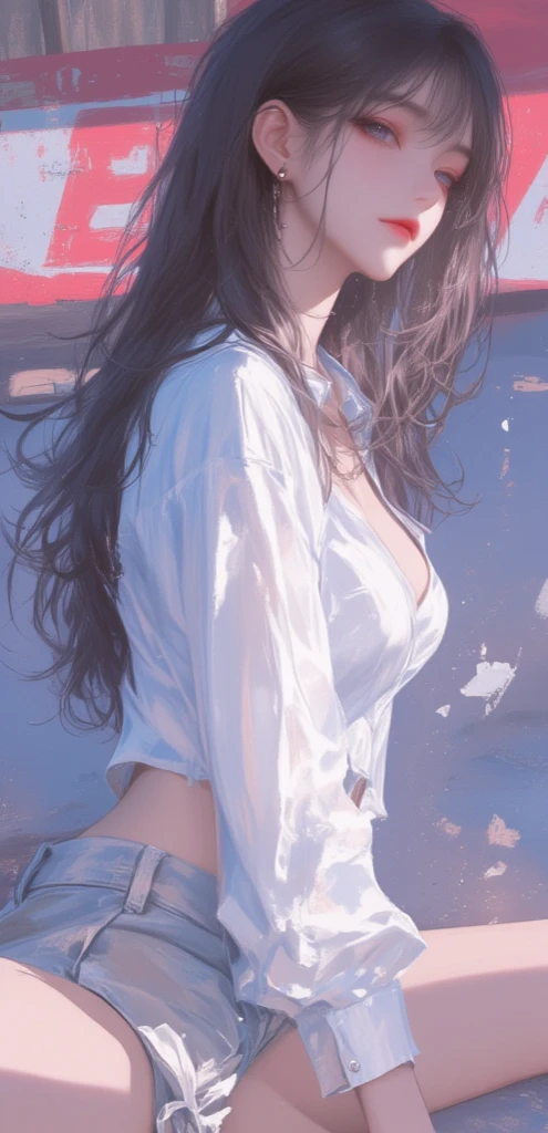 A beautiful woman and a high school girl with short black hair having intense sex with a man in the classroom。A realistic creampie moment、Both of them are panting as they reach climax.。high resolution,masterpiece,Highest