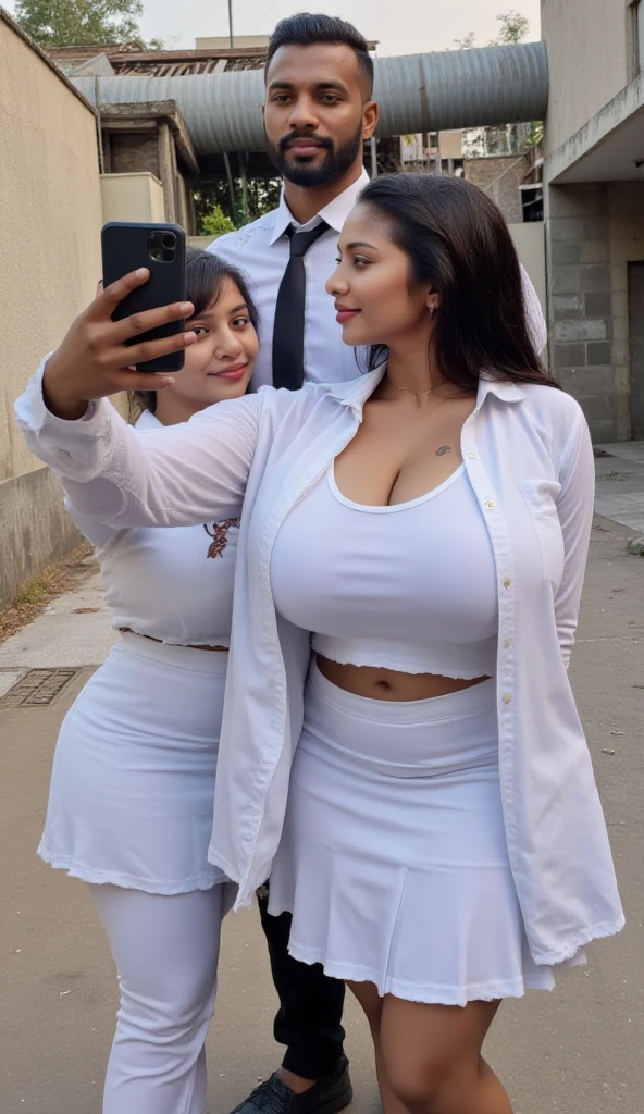 Real photo, High level of detail, Full body photo of Iranian milf, black hair, (attractive 45 years old woman), (Black long hair), Short oval shape face, Round eyes, Cat eyes Glasses, Red lips, Short nose, Sexy expression, Open mouth, Laughing, (White open office shirt, under shirt blue-colored bra), ( tight black miniskirt and  up skirt), (White stockings), natural lighting, ((seductive expression)), (classy, elegant, dandy), (toned body, hourglass body shape), (wipe hips), (toned thick thighs), In the park, Day, Day light, (view from front),  Round Ass, Walking along narrow streets, Black Lady shoes, No need extra hands and legs, No need.