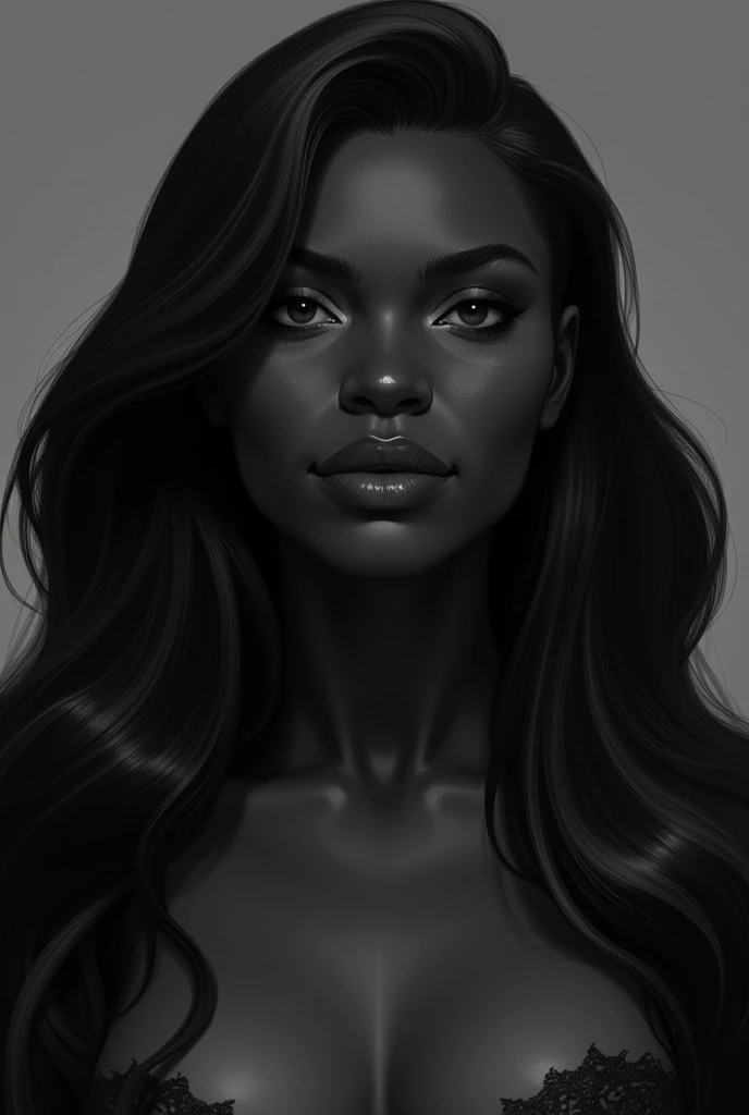 Interpretation of the human female form, Beautiful glowing skin, long, Black flowing hair, Modern visual concept art, Inspired by Enoch Boles, John Simmons, ArtGerm, Trending on ArtStation, intricate detailes, 4k 3D concept art, High resolution, masuter piece,