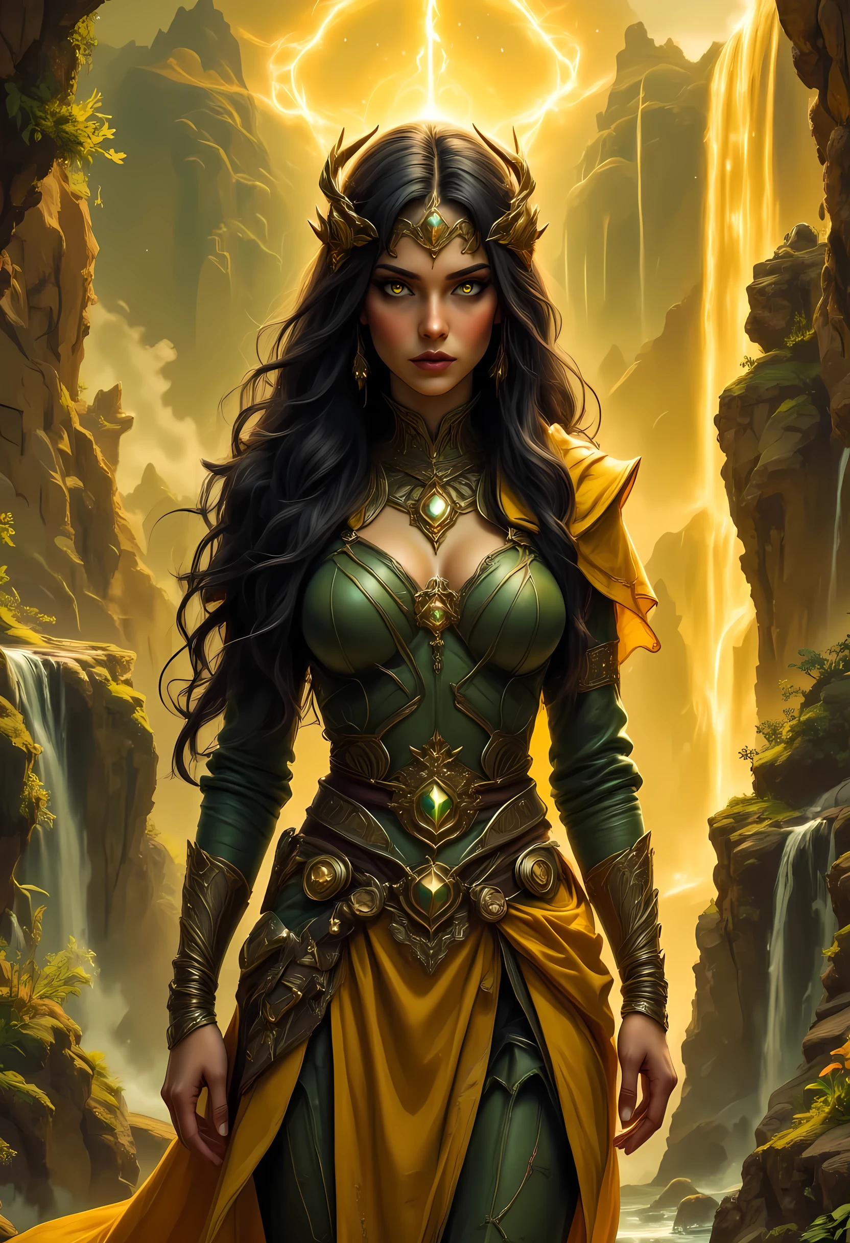 Anthropomorphic female grinch mage. Official Art – Charecter profile. An Award-Winning Digital Masterpiece In 4K Ultra HD, Extreme Detail And Intricate Realism. Symmetrical Face. This Concept Art Brought To Life By The Hands Of Artists Like Wlop & Artgerm In A Stunning 2D Vector Illustration.Background Is A Panoramic Vista. Kim Kardashian