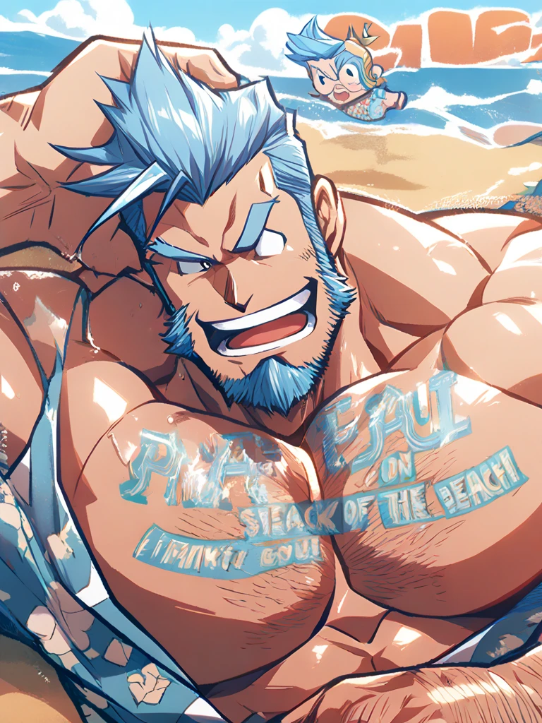 Sunlight,high resolution,4K,love,(((Half Body))),masterpiece,high quality,Brave and bold,((Wolf)),male,((Strike a pose:1.3)),WolfFurry,(Middle-aged uncle),hairy,((charming,Smiling Face,Long hair)),((peaceful,Ease)),((strong,thin long ears:1.2,Wolf尾巴:1.3,Crotch bulge:1.3)),(((Red and black sports shorts))),(((Green ears,Dark blue head,dark blue back,Dark blue hands,White breast,White belly,Blue pupils))),charming脸庞,AttentiontoDetail,Detailed body,Detailed hands