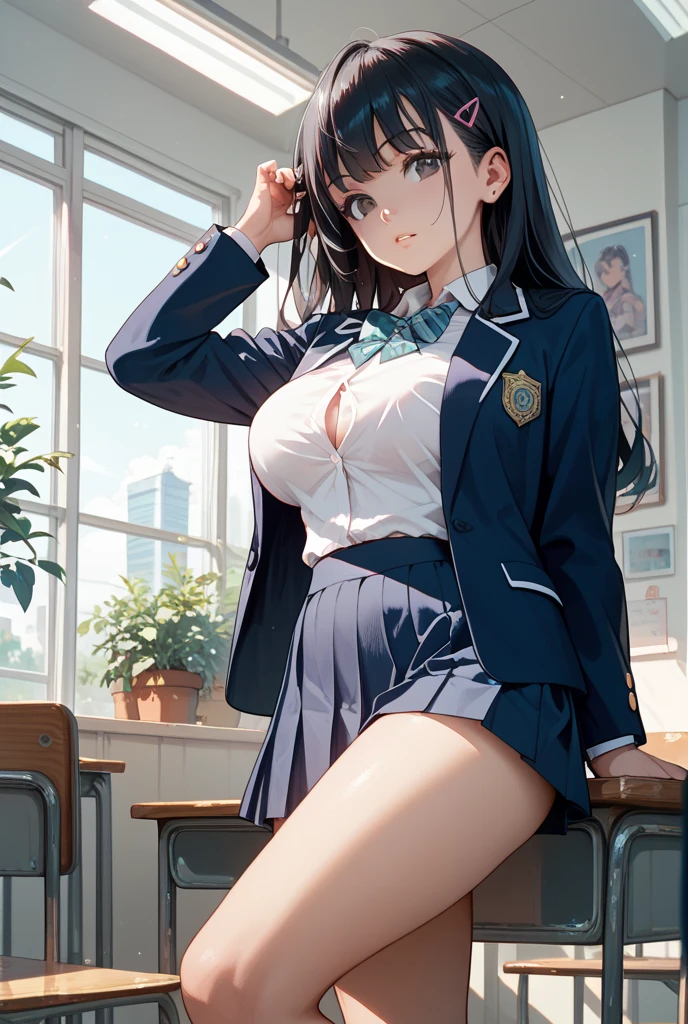 thin girl in sexy school skirt and underwear