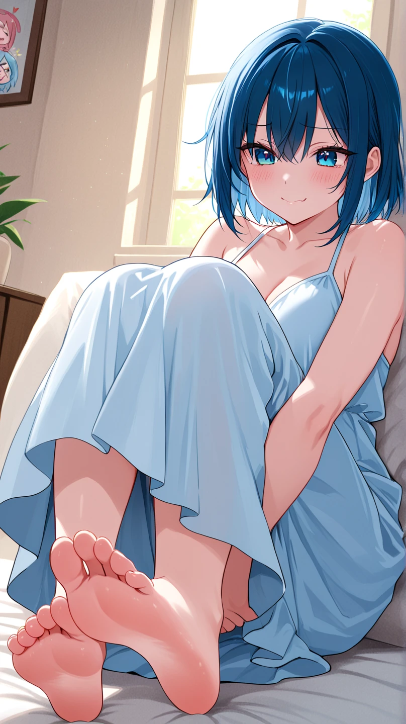 1girl, panty pull, undressing, sitting, panties around ankles,, masterpiece, best quality, highly detailed