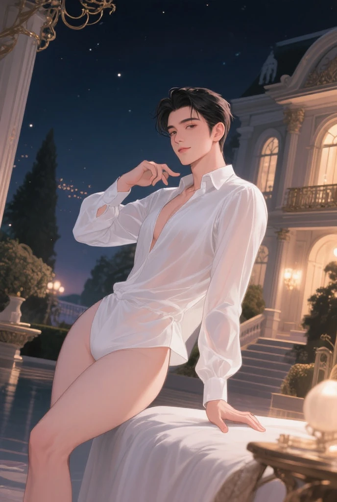 A boy in naked anime-style transparent underwear with no clothes , de costas foco na bunda, 1boy gay, posse muito sexual estilo nome realista ( foco no cu) bunda bonita e grande --auto