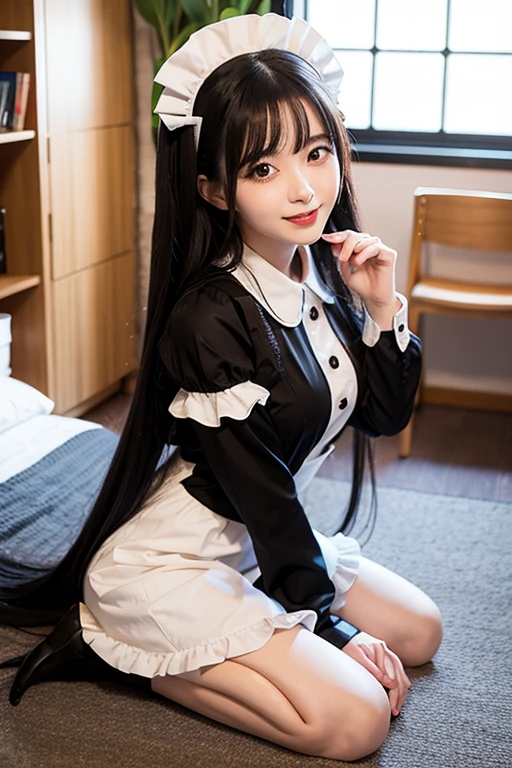 1girl, solo, intricate detail, borders, skirt, PVC_pantyhose, rabbit_ears, long hair, cafe_girl