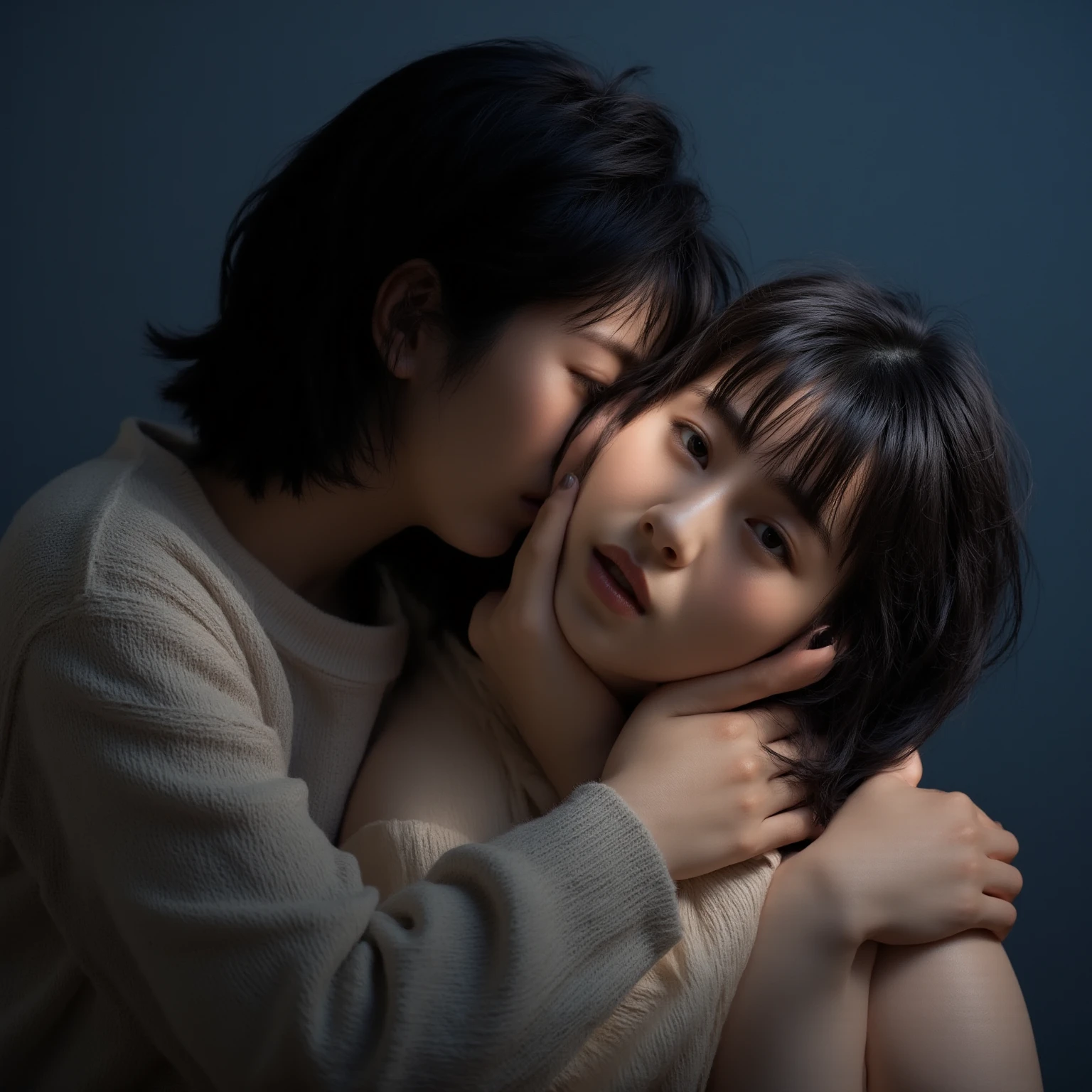 Drawing of a person sharing their feelings with a loved one, in a moment of connection and empathy.