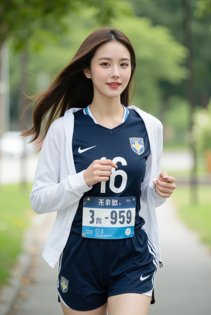 8K, HDR, Photography, (woman jogging:1.6), (wearing sportswear:1.2), (dynamic pose:1.3)