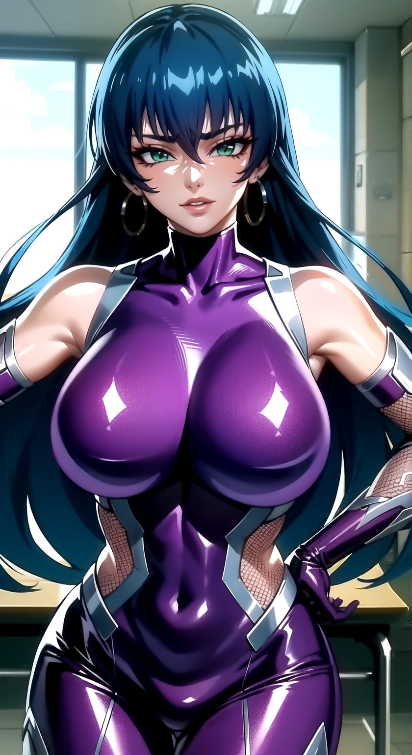 (best quality,4k,8k,highres,masterpiece:1.2),ultra-detailed,(realistic,photorealistic,photo-realistic:1.37),beautiful girl,long straight black hair,fit,
ultra-detailed armpit,beautiful detailed sweat pores,smooth skin texture,meticulously rendered,
(sleeveless purple bodysuit, glowing silver linings), (steamy armpits:1.2), (seductive face:1.2), beautiful red eyes.