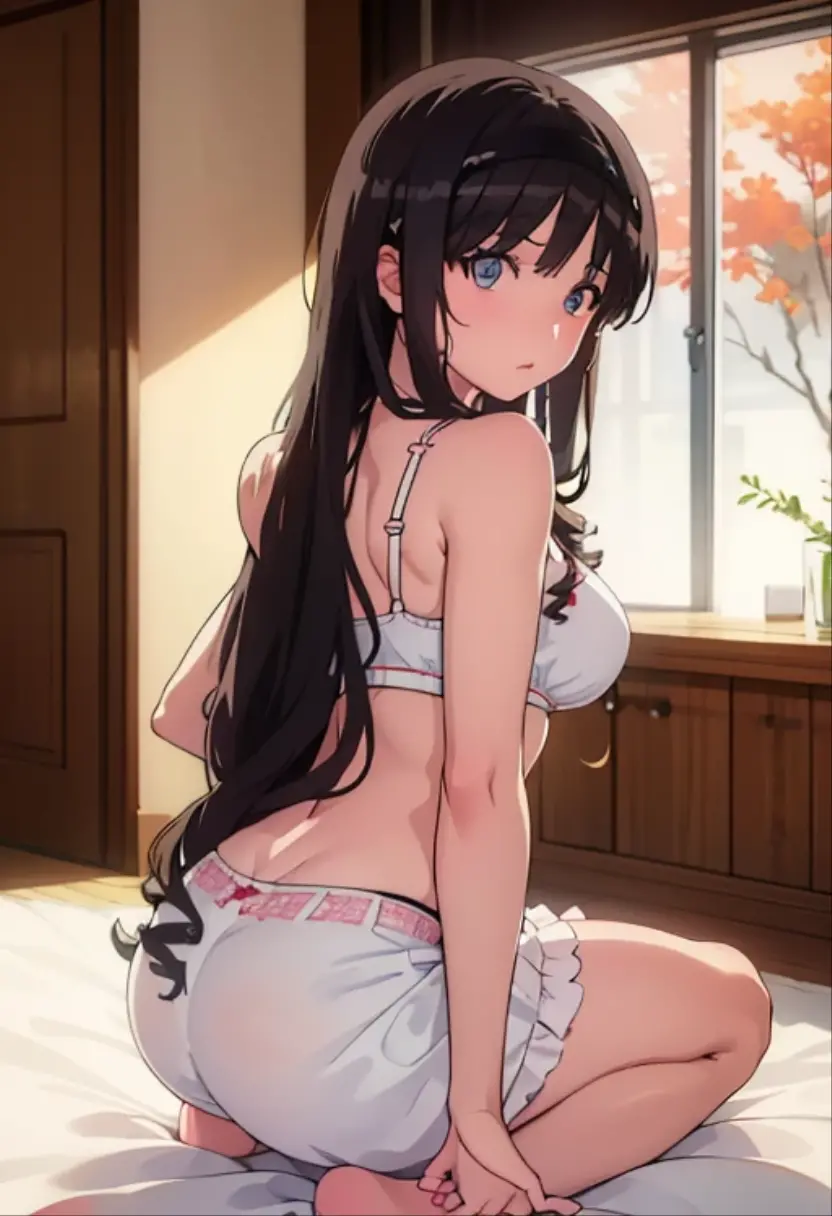 younger sister、Lolita、pantiesが床に落ちている、白のコットンpanties、panties、used underwear、Crotch stain、Discarded underwear、panties単体、Laundry basket、Striptease、A lot of underwear scattered around、Underwear is scattered、床一面たくさんのpanties