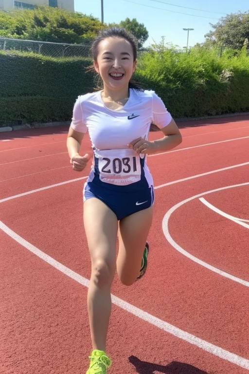 masutepiece、Best Quality、ultra-detailliert、Top image quality、1 persons、Athletics uniforms、17 years old girl、Running figure