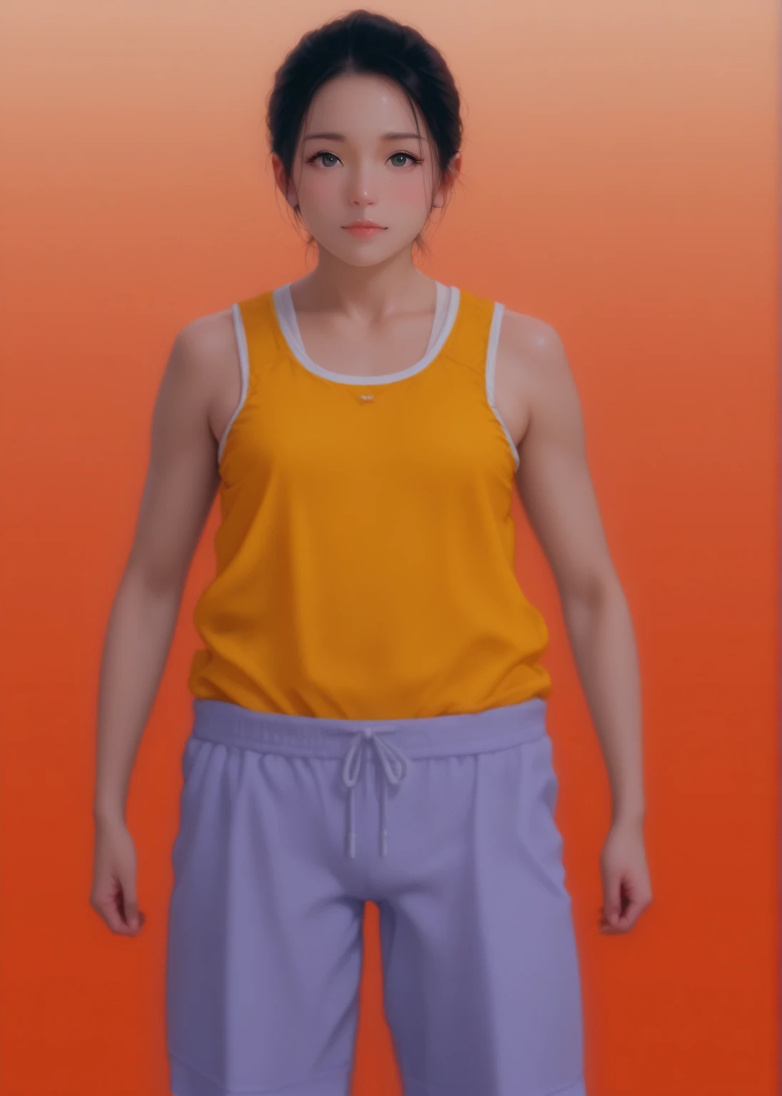 Teen boy 14 years old, boy wears a crop top and too very short shorts,
