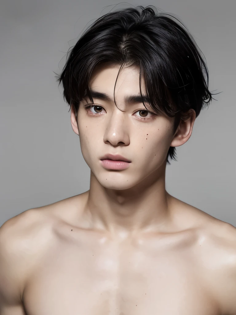 ((highest quality, 16k)), Beautiful man with perfect body in focus, beautiful abs, (School: 1.2), Highly detailed face and skin texture, fine eyes, double eyelid, sexy, black skin, tanned body, Completely naked with all clothes removed,swimsuit,14 years old,Cute young Japanese boy,((Completely naked)),Highly detailed penis and genital texture