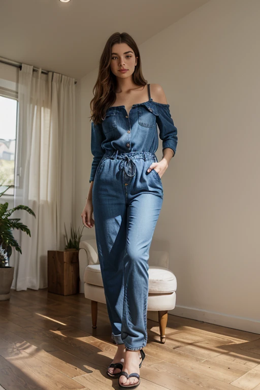 Beautiful woman, beautiful style ,Rustic style, full length 
