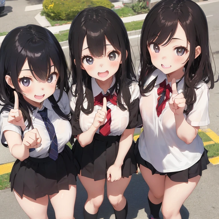 School classroom、Group photo with many friends、Cute warm-colored bra、Cute underwear in warm colors、Bare legs and leather shoes、Completely naked、Climax
