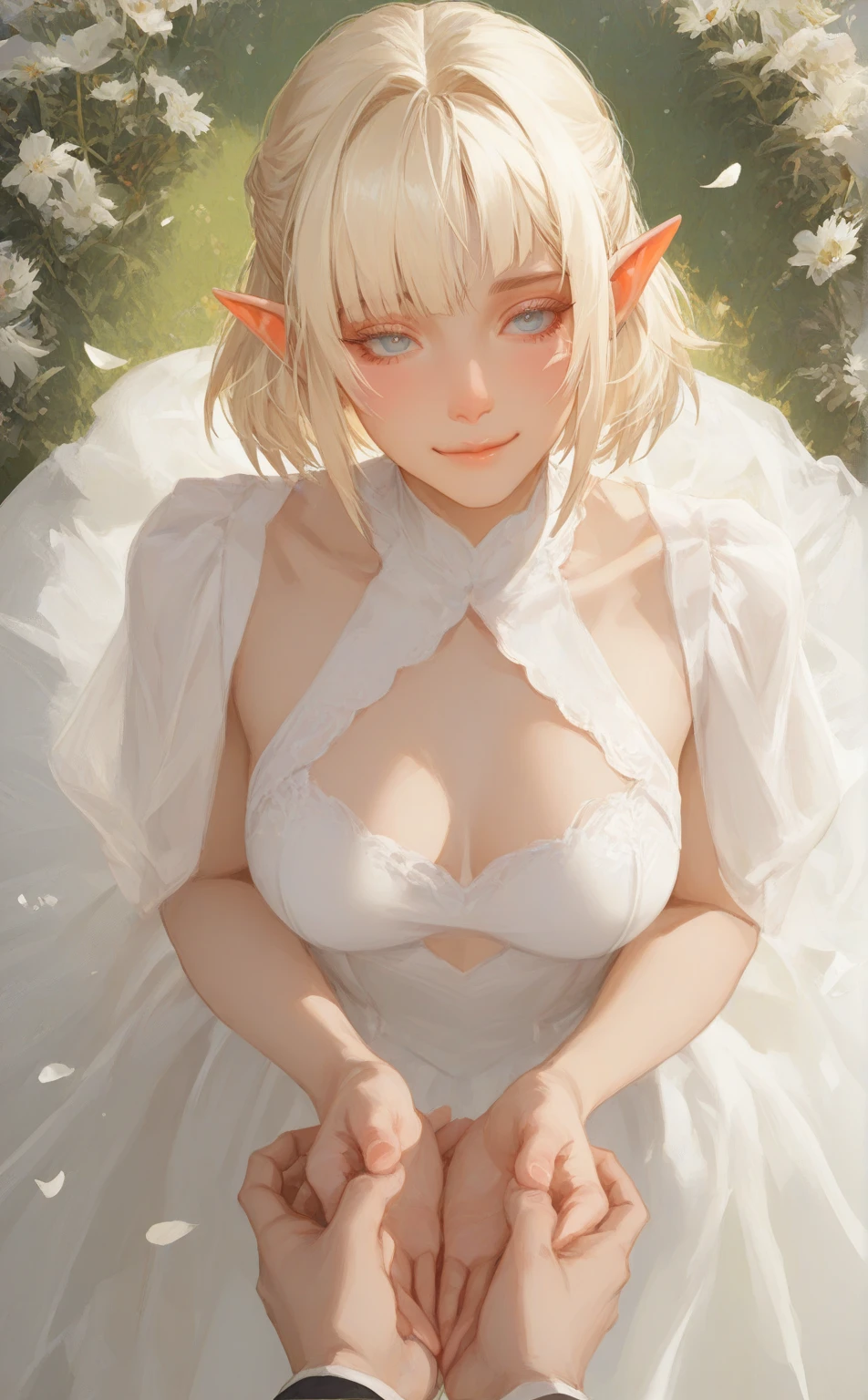((masterpiece、4k、8K、highest quality: 1.perfect fingers: 1.perfect anatomy: 1.3、background blur))、((Super precise expression))、((12 years old、thin、small face、super beautiful girl、straight long hair)),(((masterpiece))), (((highest quality))), ((Super detailed)), ((very delicate and beautiful)), (figure), (detailed light), (beautiful detailed blue eyes), solo fairy cute girl, (((cute fairy girl pointy ears)), ((fairy wings)), Cute fairy girl standing, ((bow, skirt hold:1.3)), ((bow pose)), ((happy smile)), (closed mouth), ((Blonde fluffy hair)), ((White chrysanthemum flower background:1.2)), (petal:1.4), From above:1.2, (((night sky))), (((moonlight))), Fisheye, ((((nice hands, perfect hands)))), highest quality,naked,wipe panties,publish one'chest of,sexy and excited,beautiful breasts,white skin,pointed chest,erect nipples,porn images,lots of sweat,wet costume,wet body,See through,underskirt lift,nipple slip from,cum on chest,Highest image quality,naked,wipe panties,expose one's chest,sexy and excited,beautiful breasts,white skin,pointed chest,erect nipples,porn images,a lot of sweat,wet costume,wet body,see through,underkirt lift,nipple slip from,cum on breast,cum in pussy
