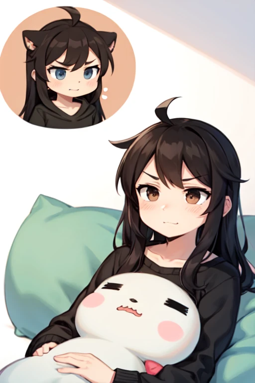 1 girl, nsfw, (((deepthroat))), oral, (Expressive eyes), (Perfect Face), ((cute)), Slanted Eyes, ((Baby Face)), (((female child))), (9 years old), (((Petite))), ((Flat Chest)), White skin, gleaming skin, Yellow eyes, tears, ((Excited)), twin braids, black hair, Naked, collar, (Sweat), drooling, 1 guy, penis, detail perfect piece, 16k, (Best quality)