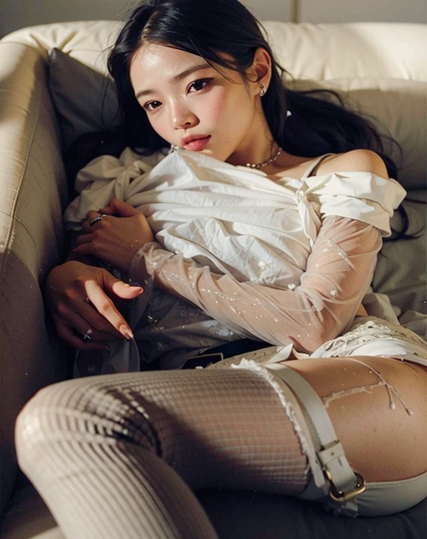 (((high nfsw))), (((nfsw : 1.8))), (((pornography))), ((Incredibly stylish and beautiful)), ((Very detailed CG)), (realistic),(intricate details:1.2),(masterpiece、:1.3),(top quality:1.4),(Ultra A high resolution:1.2), Ultra A high resolution, 8K resolution, very detailed expression, studio soft light, vivid details, super detailing, complete anatomy, realistic skin texture, Realistic Shading, (Highly detailed CG Unity 16k wallpaper), (high quality), full body shot, Male and female is doing sex, 1 korean girl, femsub, (pretty face makeup : 1.4), beautiful: 1.3, (((orgasm : 1.7))), (((moaning, shout))), ((shoulder lengthed curly hair)), ((choker necklace, earring, perfect look, femur, medium chest, Medium Body, she is raped violated by a man, being sexually harassed, beautiful eyes, small nose, small head)), lying on bed, she worn torn pantyhose, feminine dress, strappy high heels, spread pussy, caught leg, cock inserted into her pussy, 1 Muscular man, night, Itaewon vip club room, Have sex, man and woman, sweating, shout, complete anatomy, Perfect human body structure, spooning sex pose, Her genitalia overflows with clear liquid