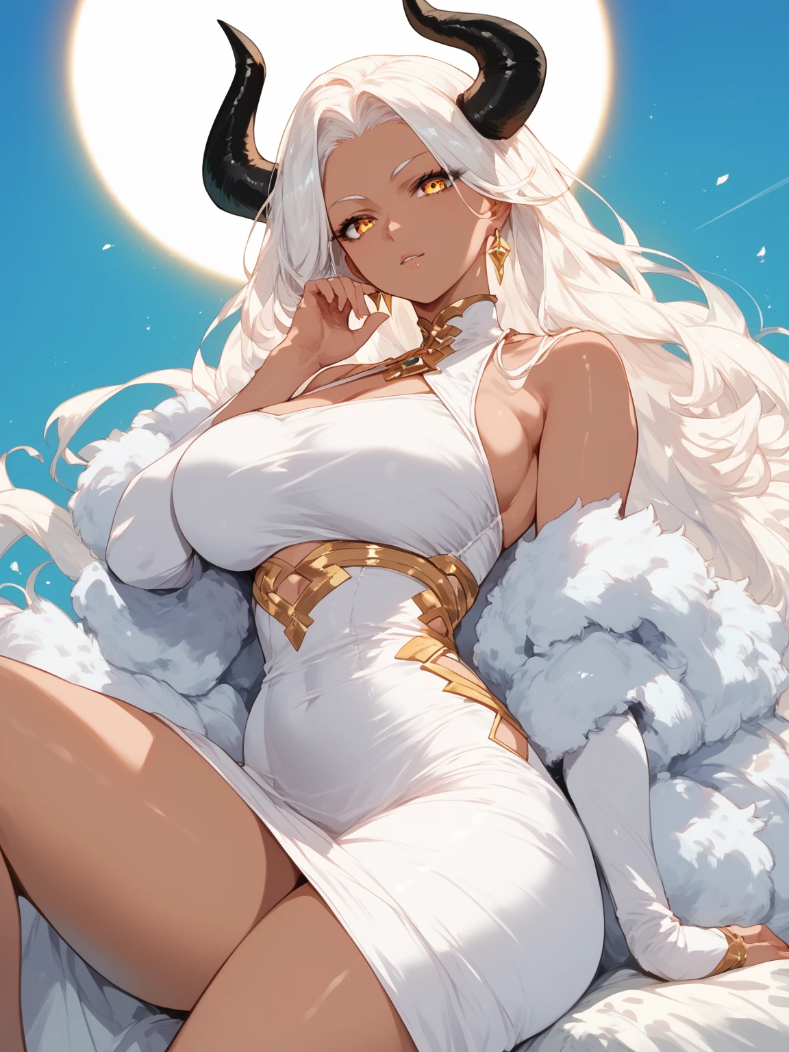 White horns, white dragon horns
