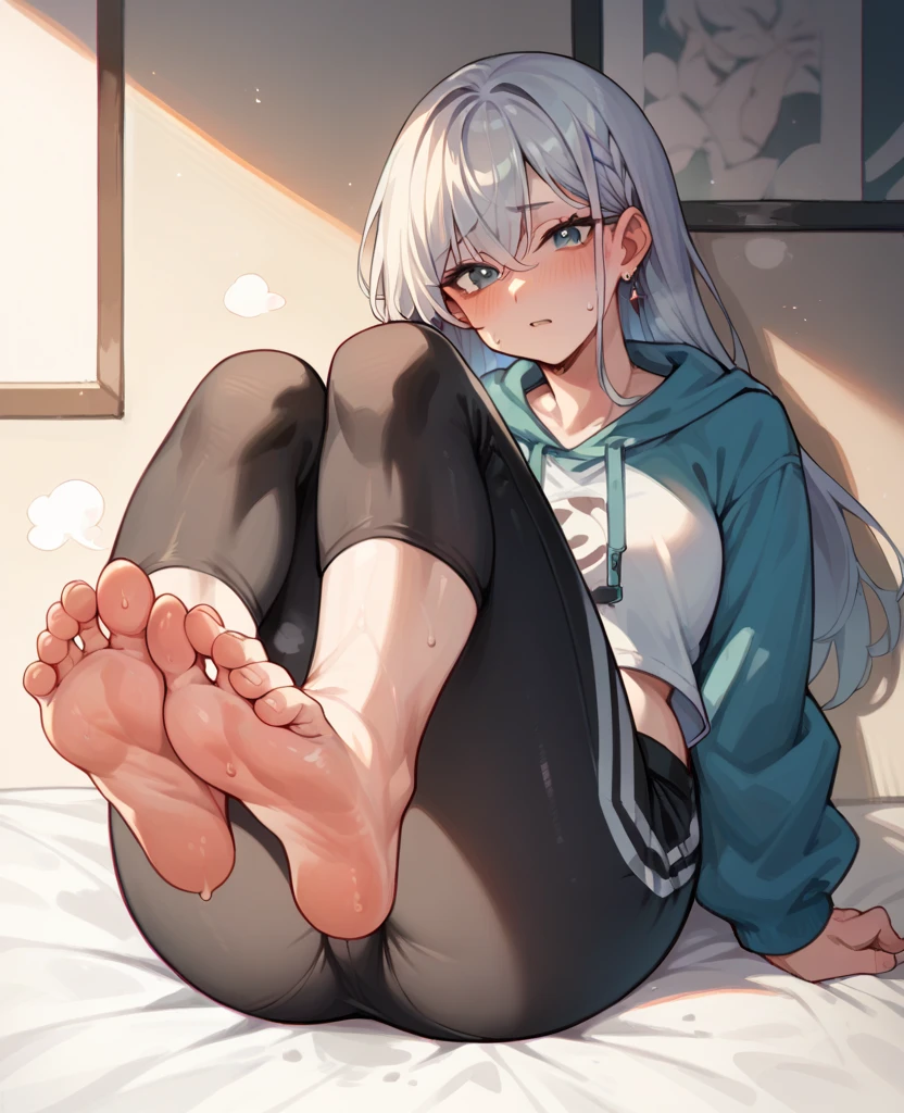 nsfw,1girl,(Toes),(buruma),legs,masterpiece,best quality,very aesthetic, absurdres,pale hair,pale eyes,light blue eyes,Detailed eyes,Nihil