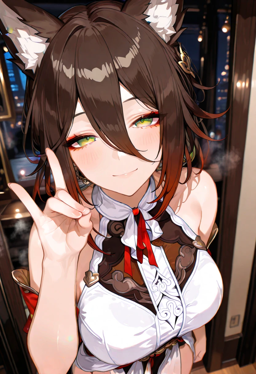masterpiece,high quality:1.2,One girl,cute,whole body,(Cat ears:1.3),(golden eyes:1.3),(Detailed eyes:1.2), (smile:1.3),(Gentle features:1.3),(Long, dark hair:1.3),(Eyes are golden:1.3),(Aristocratic Dress:1.3),(Red dress:1.2),(Black Dress), (Perfectly detailed eyes:1.3), Dynamic Angle, Intricate details,(feminine:1.4),(beautiful:1.4), (Charm:1.3) ,(toast:1.4),(wine glass:1.5),(evening meal:1.2)