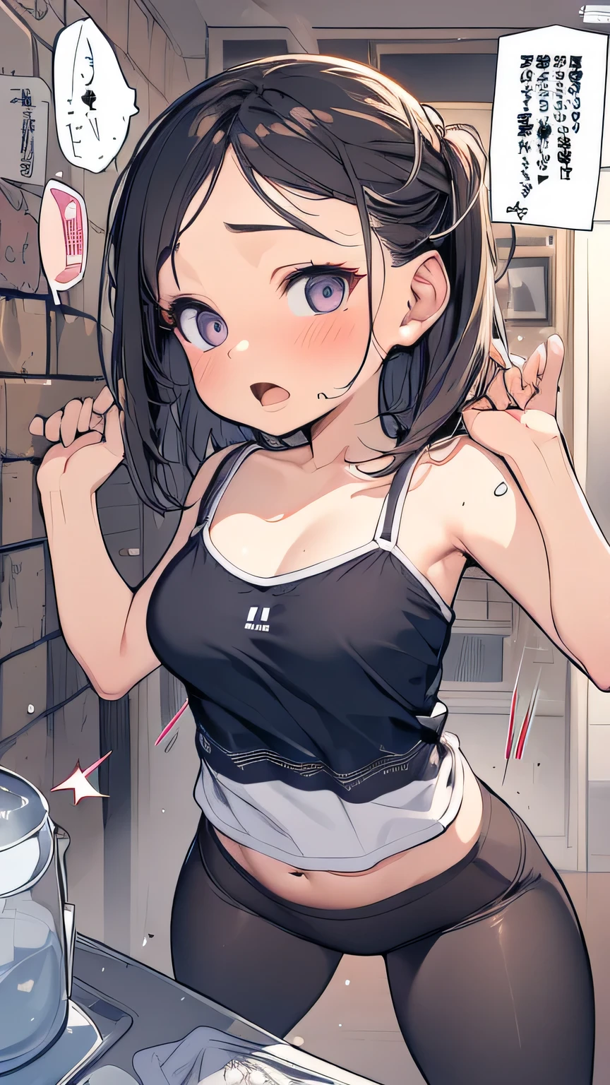 One big girl Obscene Hit the face obscene sound effect speech bubble motion for middle-aged men and is wearing clothes