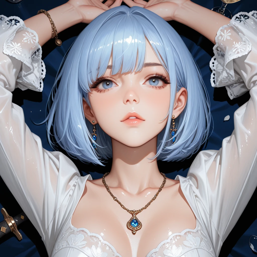 ((masterpiece, best quality, high resolution, supreme, solo, very detailed wallpaper, (26-year-old European royal sister: 1.4), Rei Ayanami (Evangelion), red eyes, glowing eyes, sparkling eyes, glint, eye reflection, pretty eyes, eye reflex, shyness, big nose, {portrait close-up}, three-dimensional facial features, no background, pose, {look down|look up|look side})),