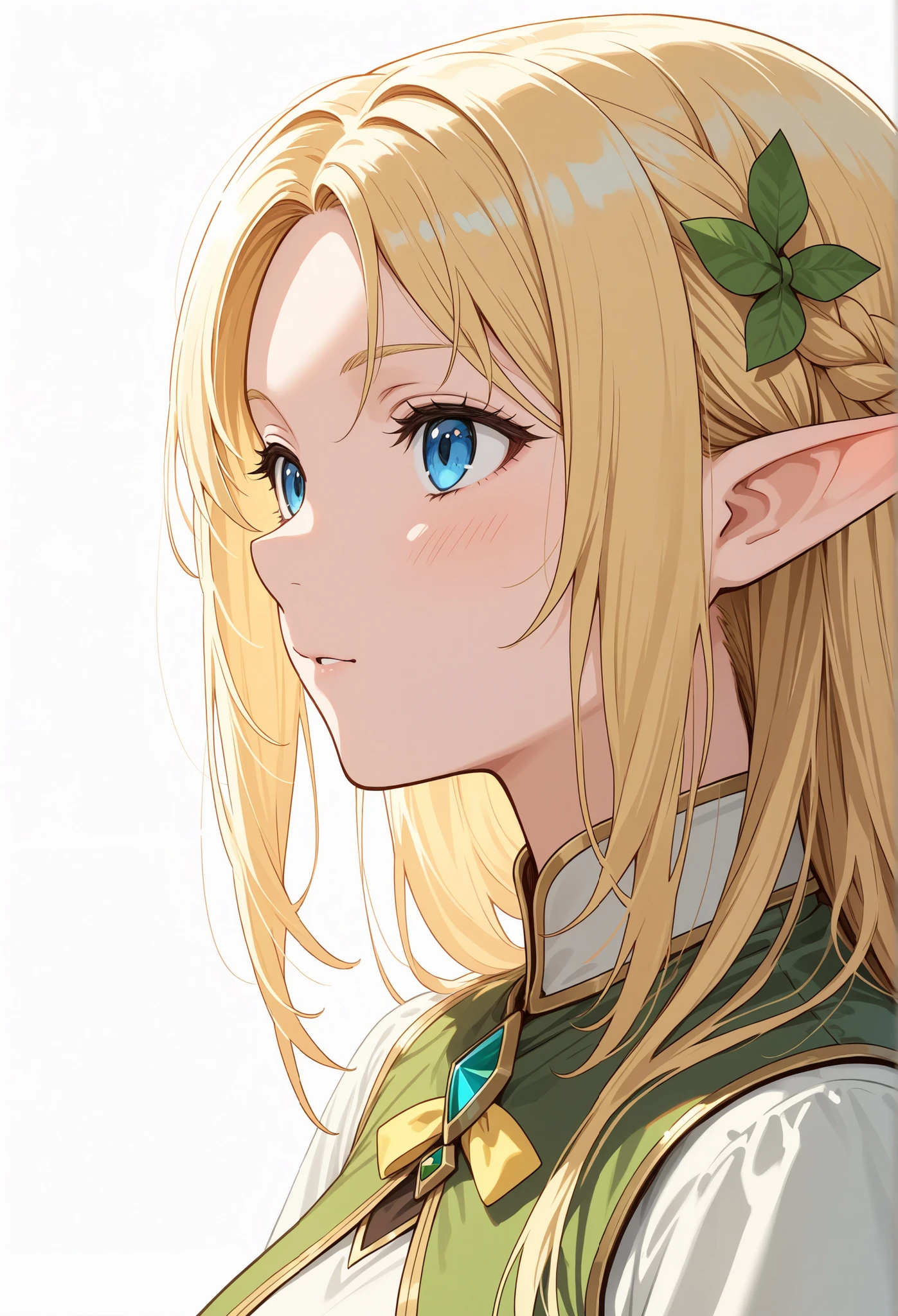 the elf,Picture highlights,Plain white background,blond hair,Armed with a bow and arrow