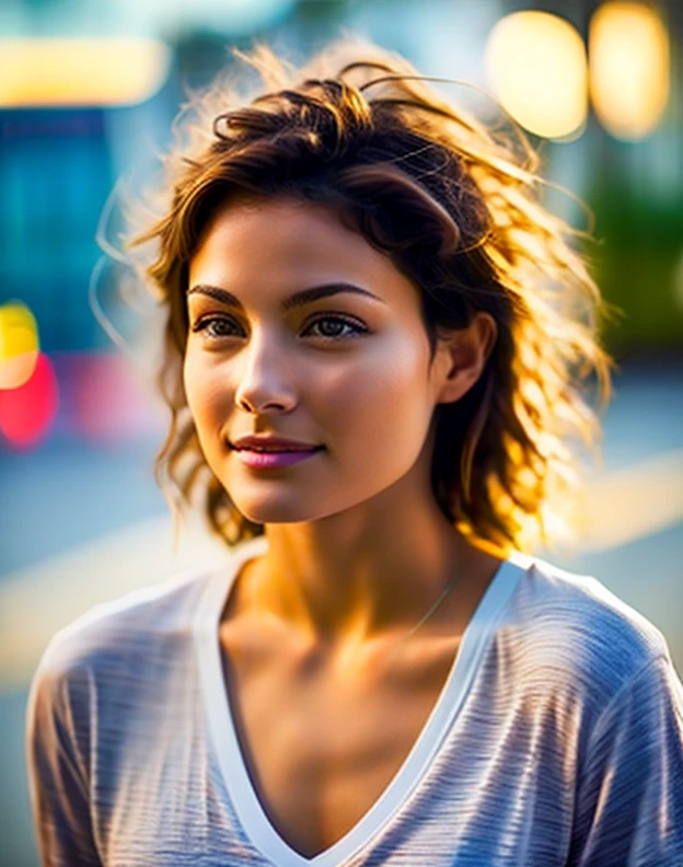 dressed , (photo realistic:1.4), (hyper realistic:1.4), (realistic:1.3),, ( Smoother light :1.05), (Improve lighting quality:0.9), 32k,, 1girl, 20 year old girl , realistic lighting, The light from the back window is backlighted, There is light on the face, ray trace , ( Brighten light :1.2), ( Improve image quality :1.4),, (Highest quality real skin texture:1.4), Meticulous eyes , Delicate face, finely quality eyes ,, ( Tiredness, sleepiness and satisfaction :0.0), closeup of face , tee shirt,, ( Increased Body Line Mood :1.1), ( Increase skin texture and beauty :1.1)