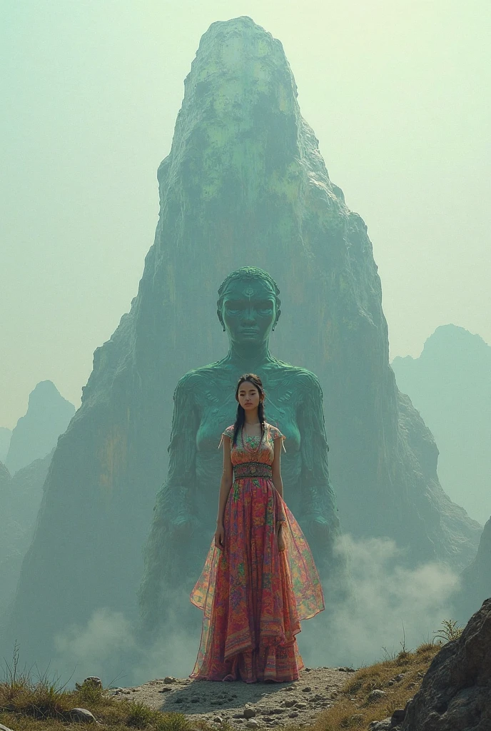 ((masterpiece, highest quality, Highest image quality, High resolution, photorealistic, Raw photo, 8K)), ((Extremely detailed CG unified 8k wallpaper)), (huge stunning goddess shot, very hot and sexy, jaw-dropping beauty, perfect proportions, beautiful body, slim body beauty:1.4), Huge stone Buddha statues carved out of rocky mountains, stone Buddha statues, beautiful faces, view from below,
