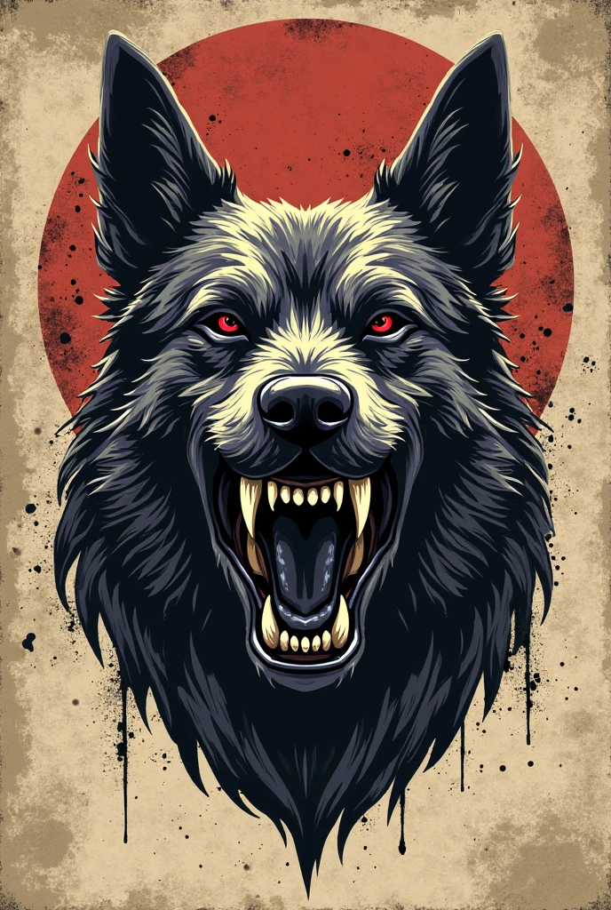 black and white logo. Skull of a bear. Cross of bones below. No hair, just skull. He must look angry. Add blood.