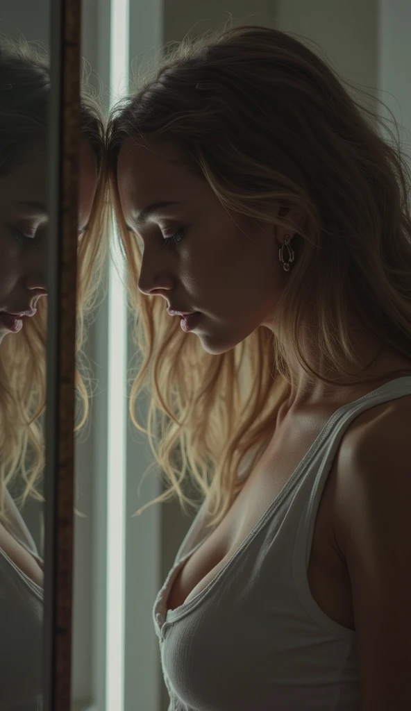"(The best lighting, alto contraste, oscuro, dramatic),(Chica rubia junto a una cabra negra gigante, Open the rib cage, feto, autopsia, huesos humanos, sangre por las paredes). Luz Caravaggio"