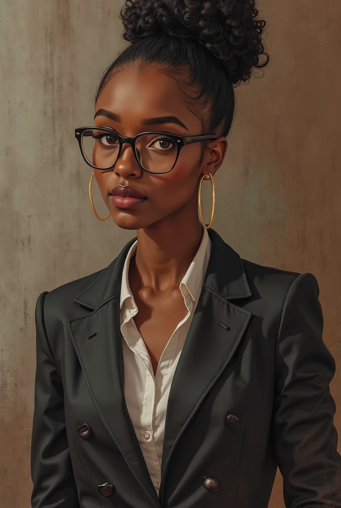 1girl, short black bob hair, yellow eyes, Round glasses, tan skin,dark skin ,BROWN SKIN, SHE HAS LIGHT BROWN SKIN, petite body, wearing plain white formal work shirt, wearing long black pants, business tie, absurdres, high res, ultrasharp, 8k, masterpiece, looking at viewer, cat ears, airline pilot uniform, airline pilot hat, white background, short sleeve, bangs, flat chest, whiskers, androgynous, she has cat ears on her head, she has cat teeth, cloudy background, holding pet black cat, smiling, large round glasses, no airplanes, airplane cabin background, wearing a choker on neck