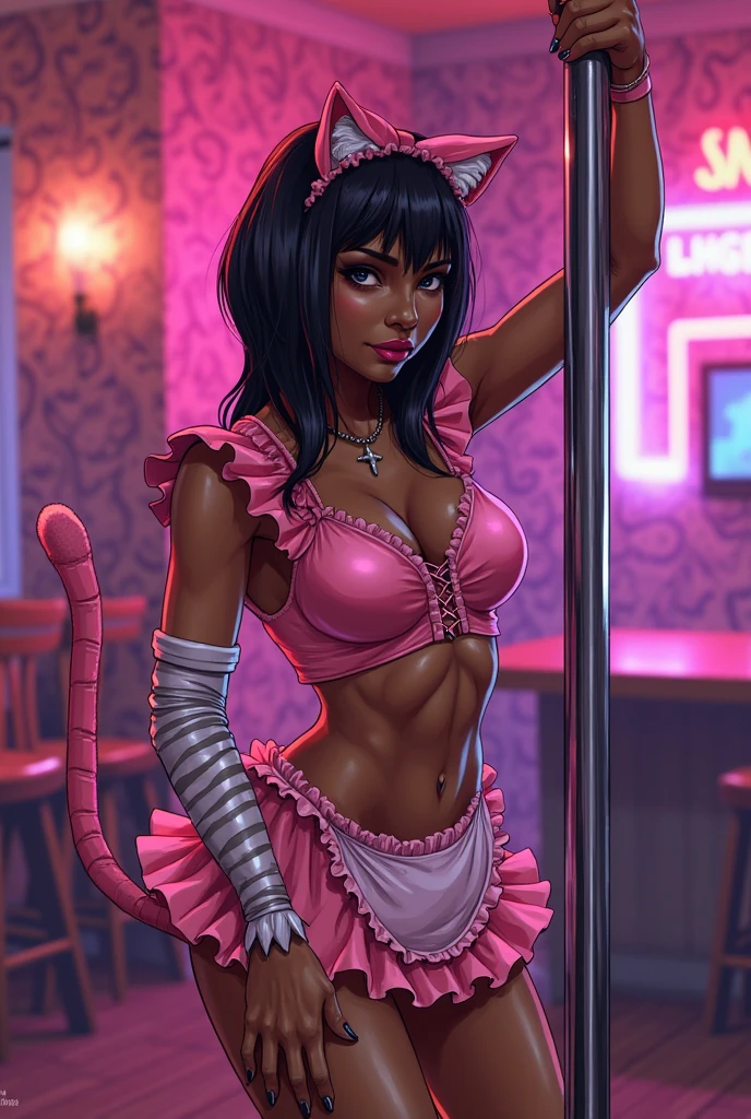(masterpiece:1,2)Detailed and baeutiful face,
1girl, solo, suspension, down, rope, 1girl, indoors, latex leotard, navel, leaning forward, feet, nsfw, Full body portrait, Von iskra, von wolfy-nail, von Personalami, Frenchie, poodle, dark brown ears, brown body, yellow eyes, weiblich, (detailliert), Ansicht des Betrachters, solo, 1 Girls, high - res, fotorealistisch, gelbe augen, eingebildet schauend, ((klare strukturelle Details)), detaillierter Realismus, schlank, hart, 4k, excellent quality, hohe Details, (seductive), cenematic lighting, konzert, holds green guitar, scheinwerfer