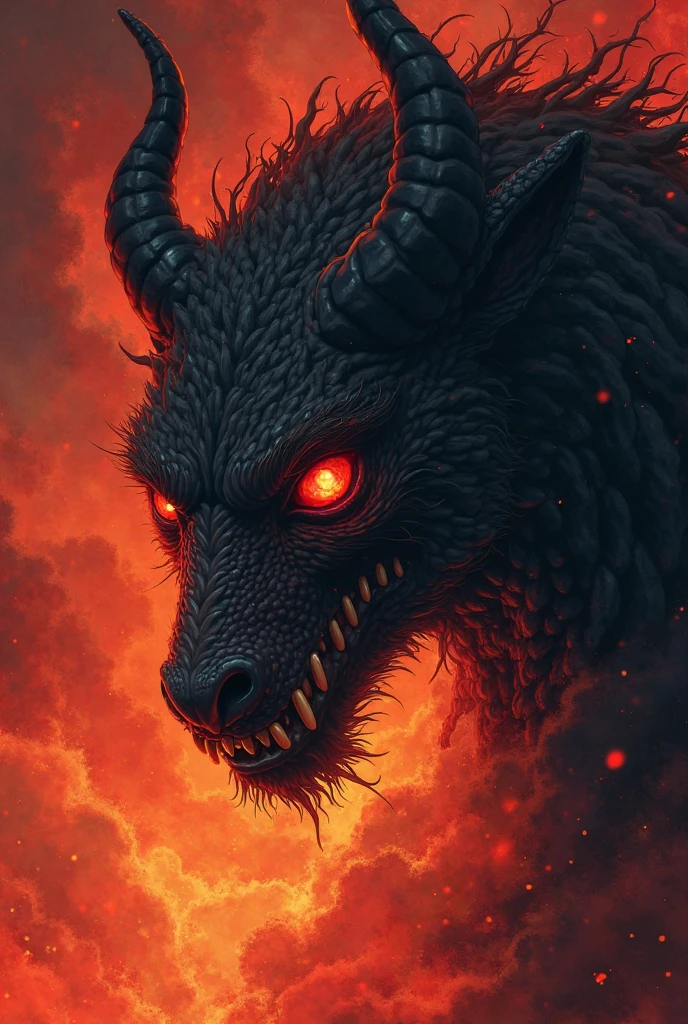 Anime style demon focus on eyes