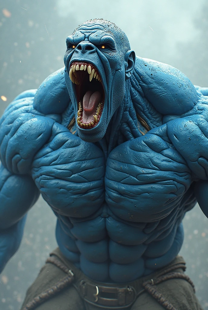 Blue colours hulk , ultra HD high definition wallpaper , extremely muscular yet prototional body 

