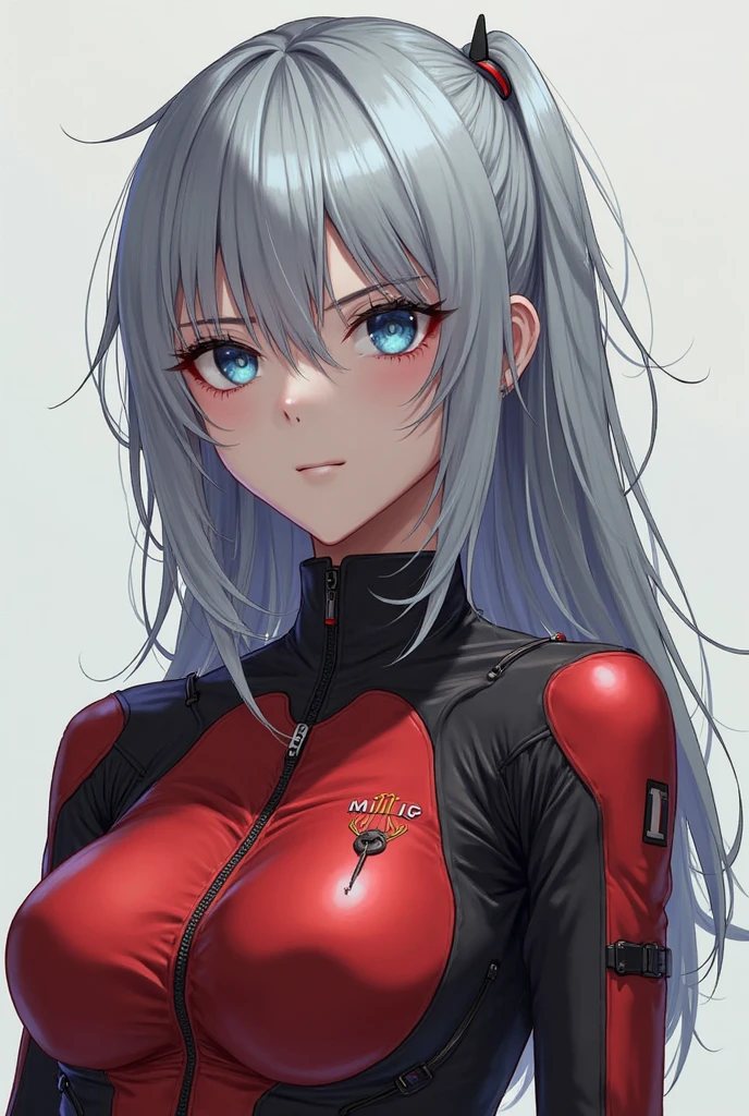 long white hair,red eyes,Girl,Racing suits