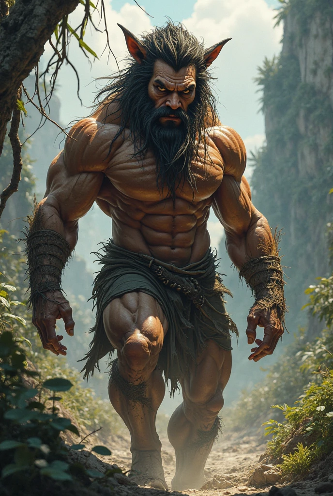 handsome and young with a hyper muscular (like pro heavyweight bodybuilder) with huge muscle mass Tarzan, with small loincloth. 
