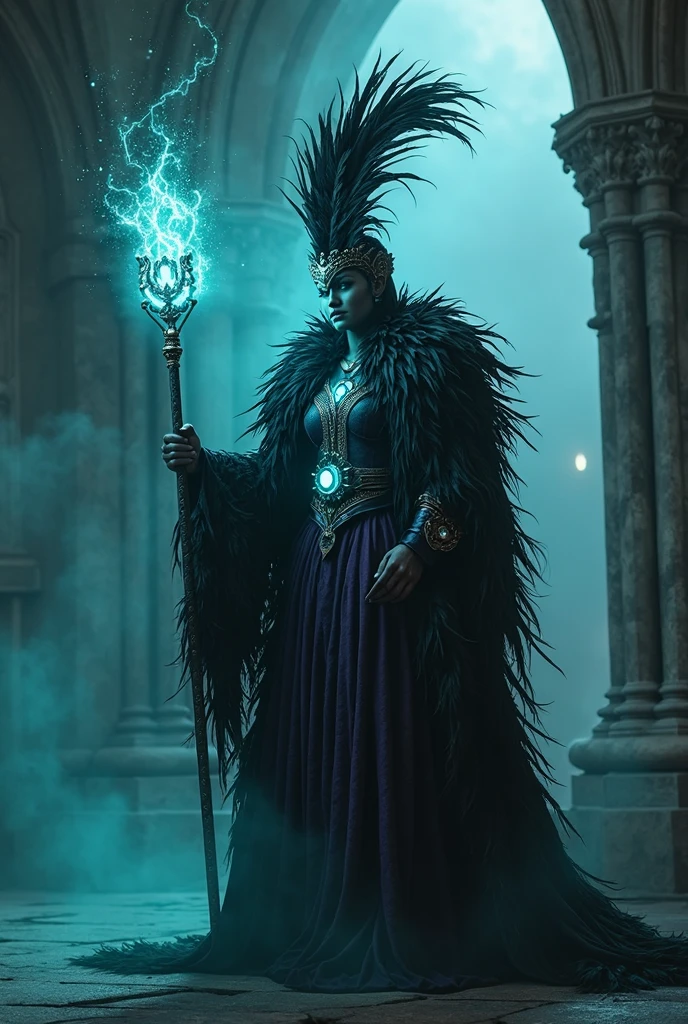 (papel de parede 8k extremamente detalhado), An average photo of a beautiful mature necromancer woman, intrincado, alto detalhe, Dramatic