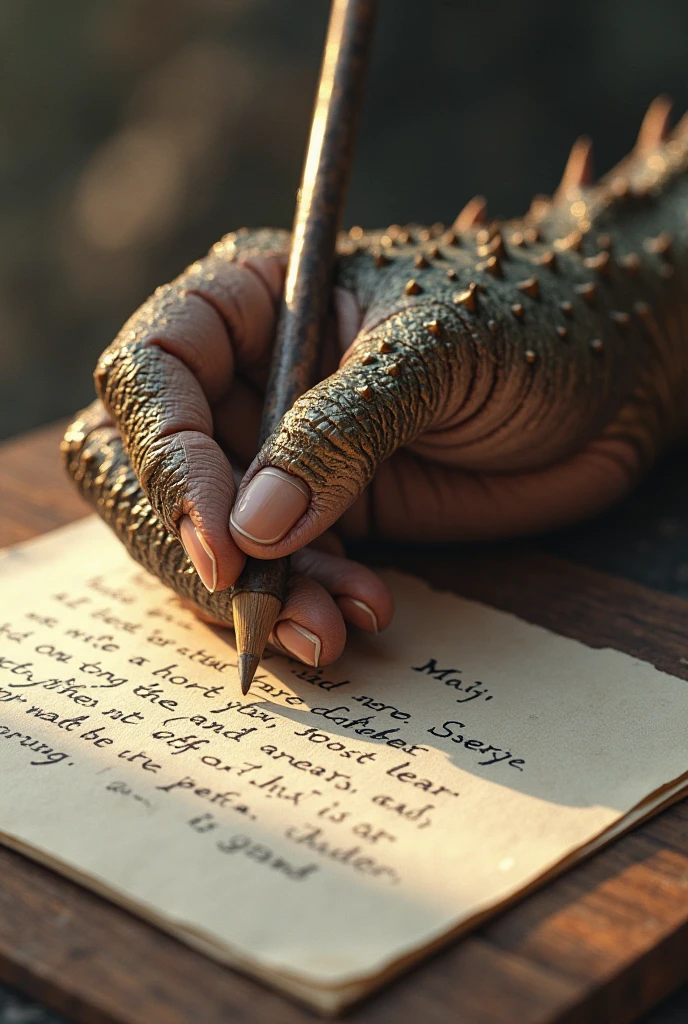 a beast claw scratching a paper, detailed paper texture, torn edges, dramatic lighting, muted color palette, dark moody atmosphere, photorealistic, hyper detailed, cinematic composition, dramatic shadows, depth of field, digital art