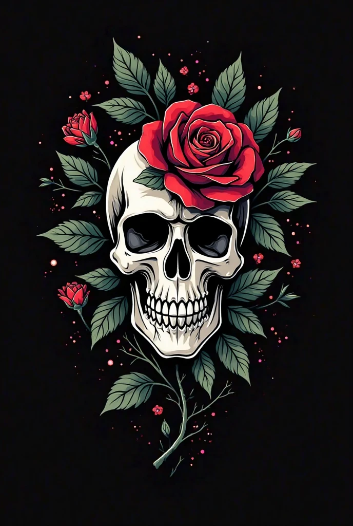 generate me a logo that a punk-rock band would have called skulls and roses.
