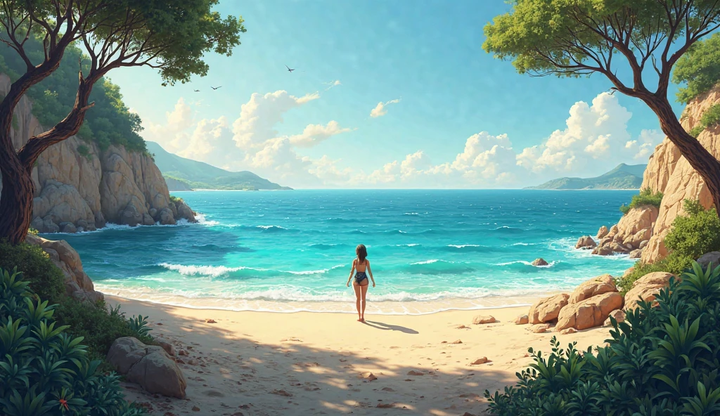 (masterpiece), (best quality), ((high resolution)), ((beach)), panorama