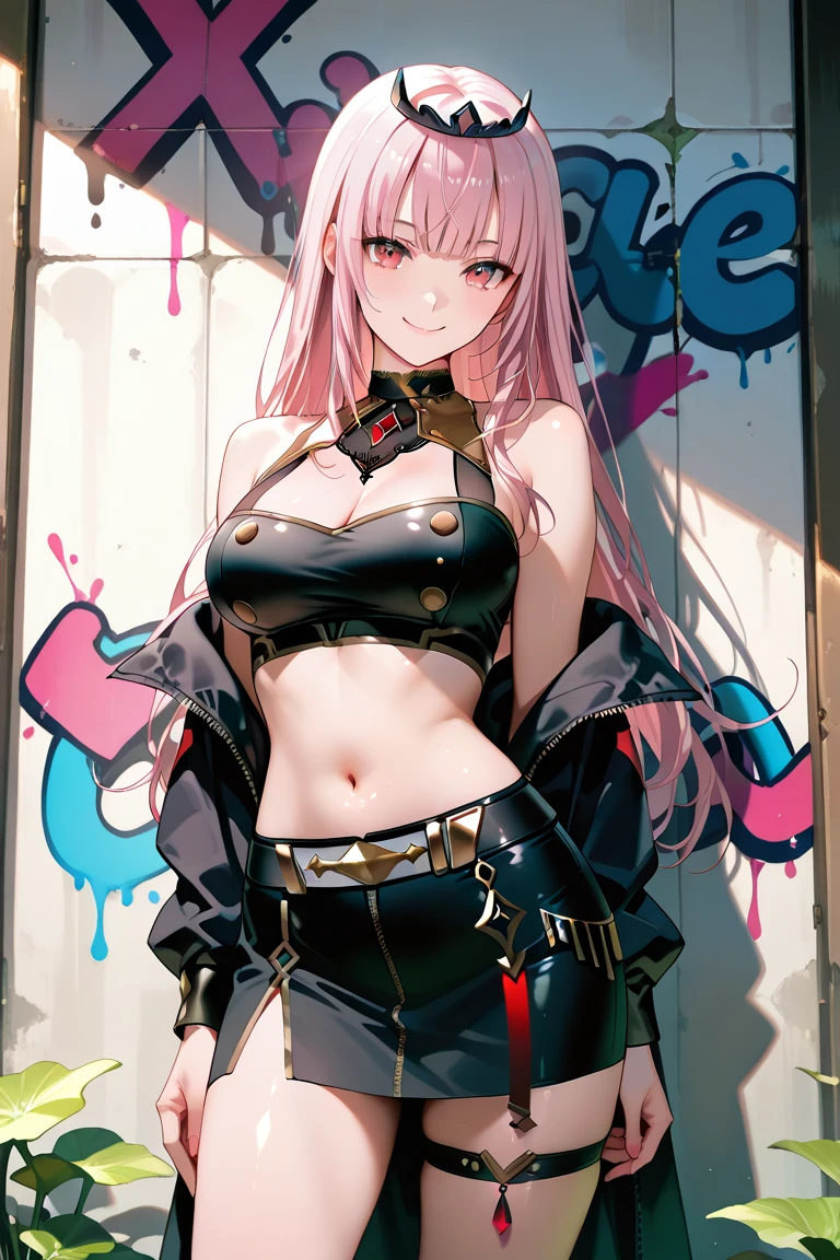 Nakano miku、Shoulder-length pink hair、butterfly hair ornament、huge tit、(bra very、pantiy)、(red blush:1)、is standing、耳Nipple Ring、a smile、(A sexy)